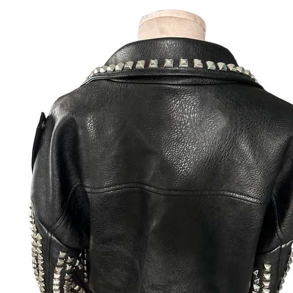 Azalea Wang Essential Moto black studded vegan leather jacket in 1X. NWOT. - Picture 6 of 16
